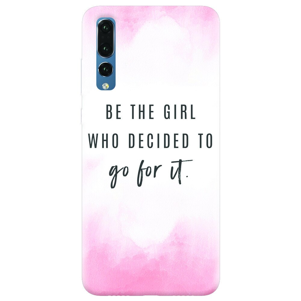 Husa silicon pentru Huawei P20 Pro, Quotes Pink