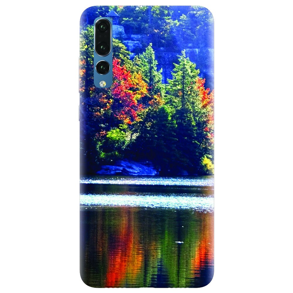Husa silicon pentru Huawei P20 Pro, Lake Minnewaska Autumn