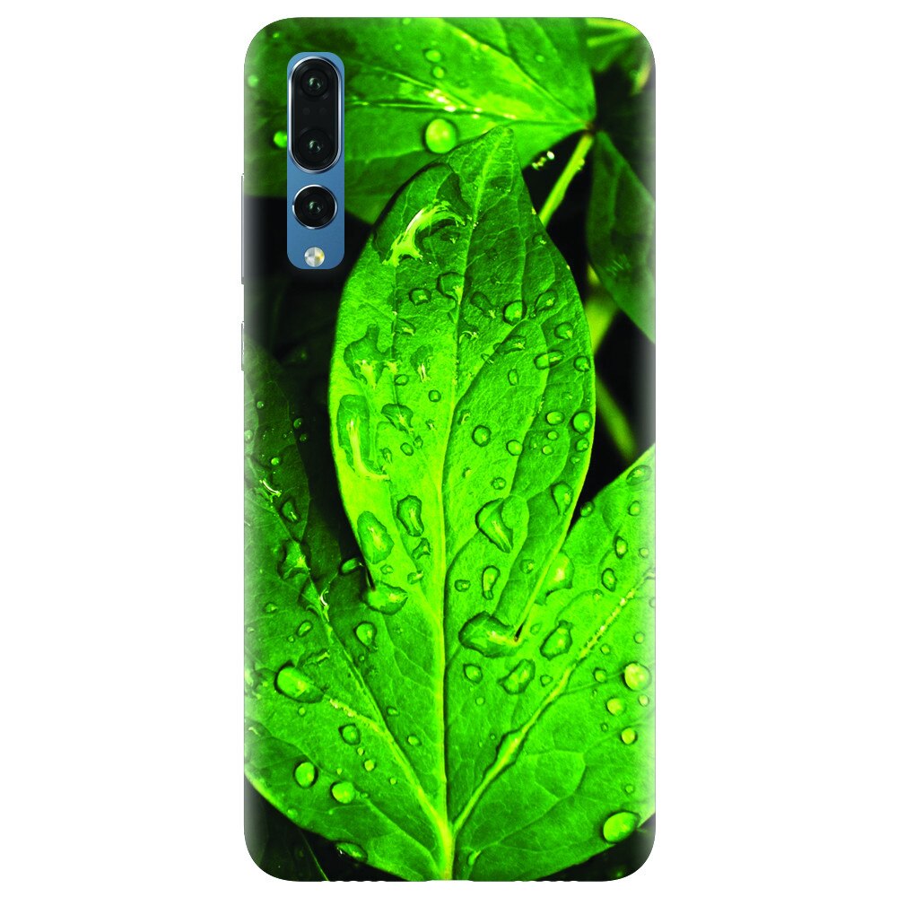 Husa silicon pentru Huawei P20 Pro, Leaves And Dew