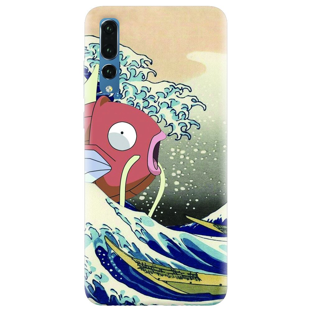Husa silicon pentru Huawei P20 Pro, Great Wave Fish