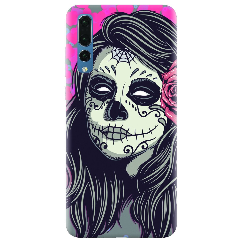 Husa silicon pentru Huawei P20 Pro, Mexican Girl Skull