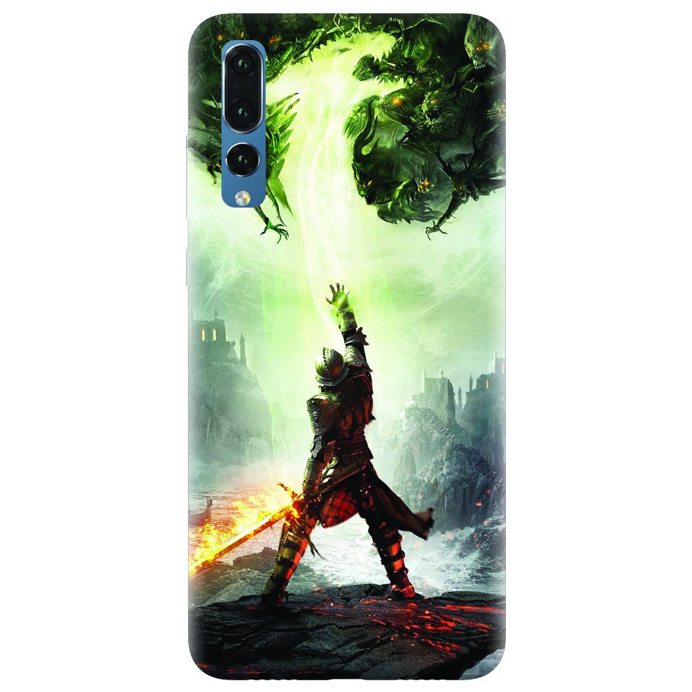 Husa silicon pentru Huawei P20 Pro, Green Dragon