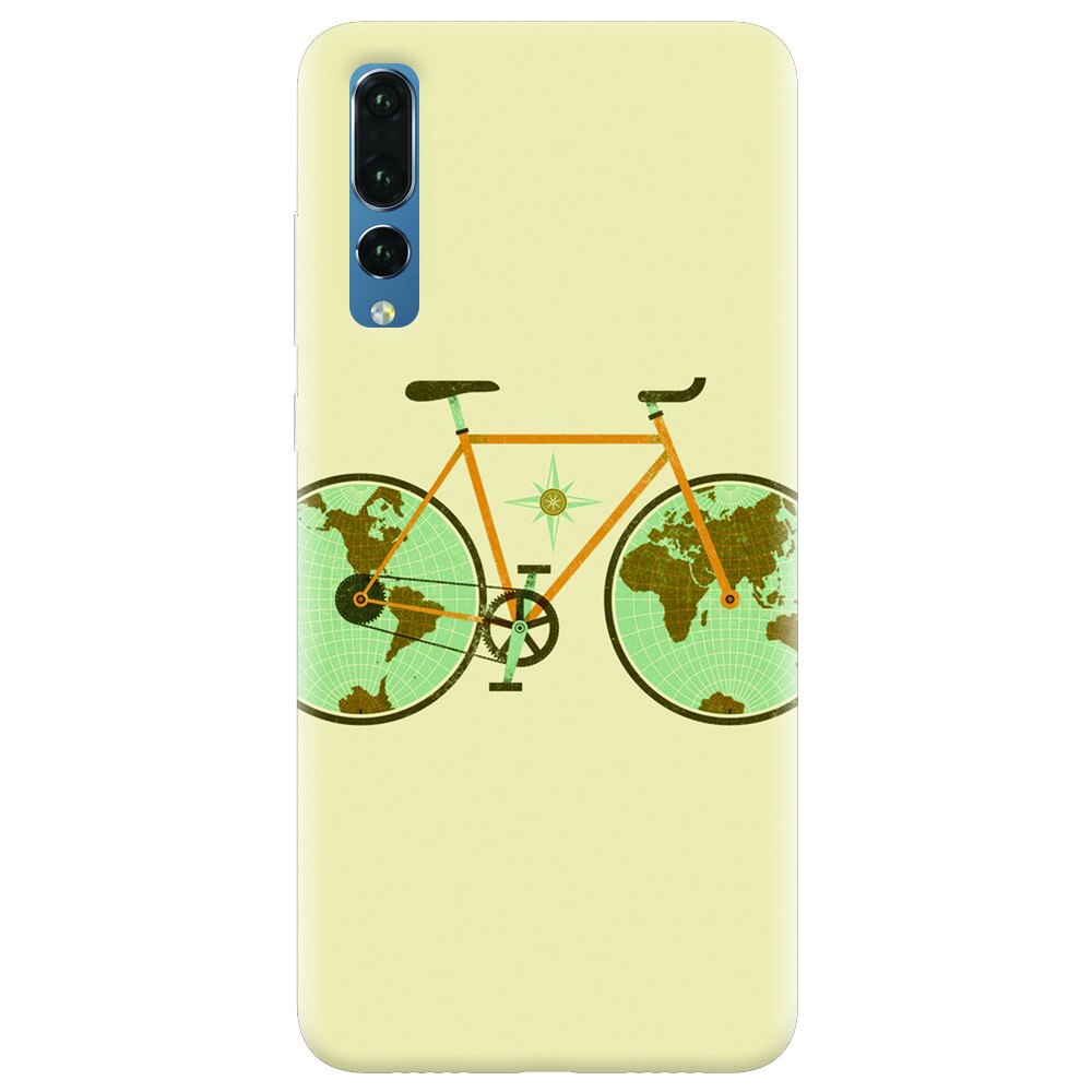 Husa silicon pentru Huawei P20 Pro, Retro Bicycle Illustration