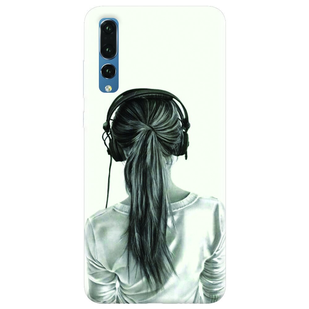 Husa silicon pentru Huawei P20 Pro, Girl With Headphone