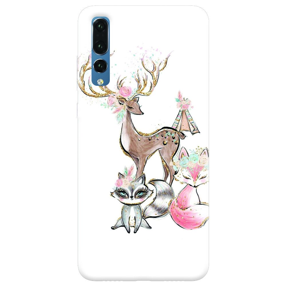 Husa silicon pentru Huawei P20 Pro, Foxs And Deer