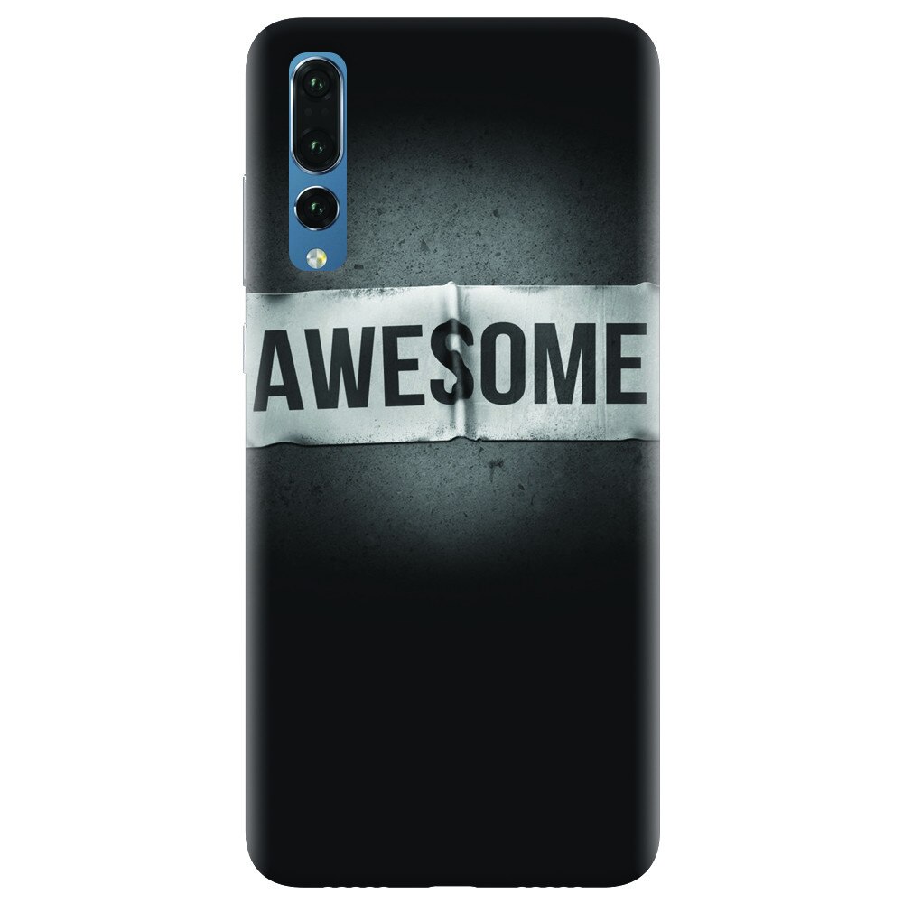 Husa silicon pentru Huawei P20 Pro, Awesome Label Dark