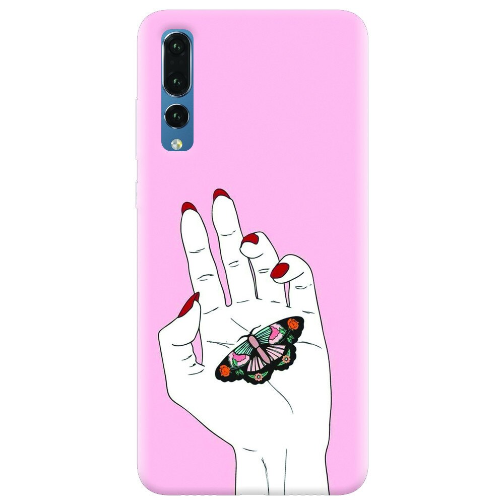 Husa silicon pentru Huawei P20 Pro, Butterfly In Hand