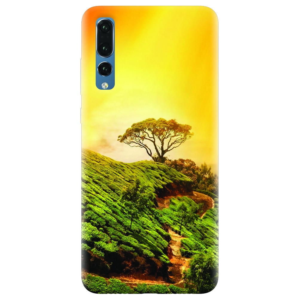 Husa silicon pentru Huawei P20 Pro, Hill Top Tree Golden Light