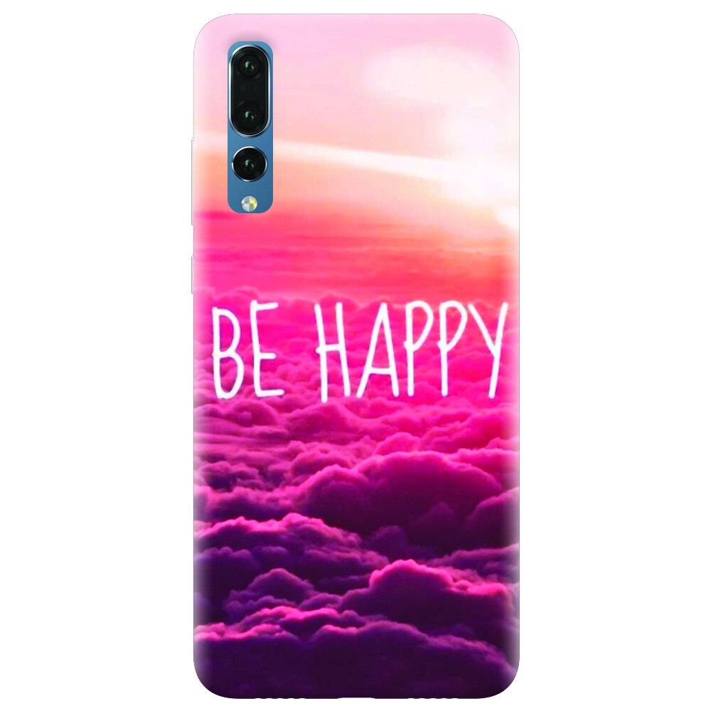 Husa silicon pentru Huawei P20 Pro, Be Happy Puffy Clouds