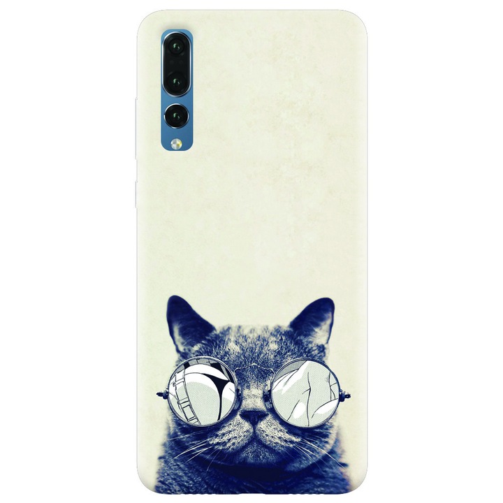 Силиконов кейс за Huawei P20 Pro, Cool Cat Glasses