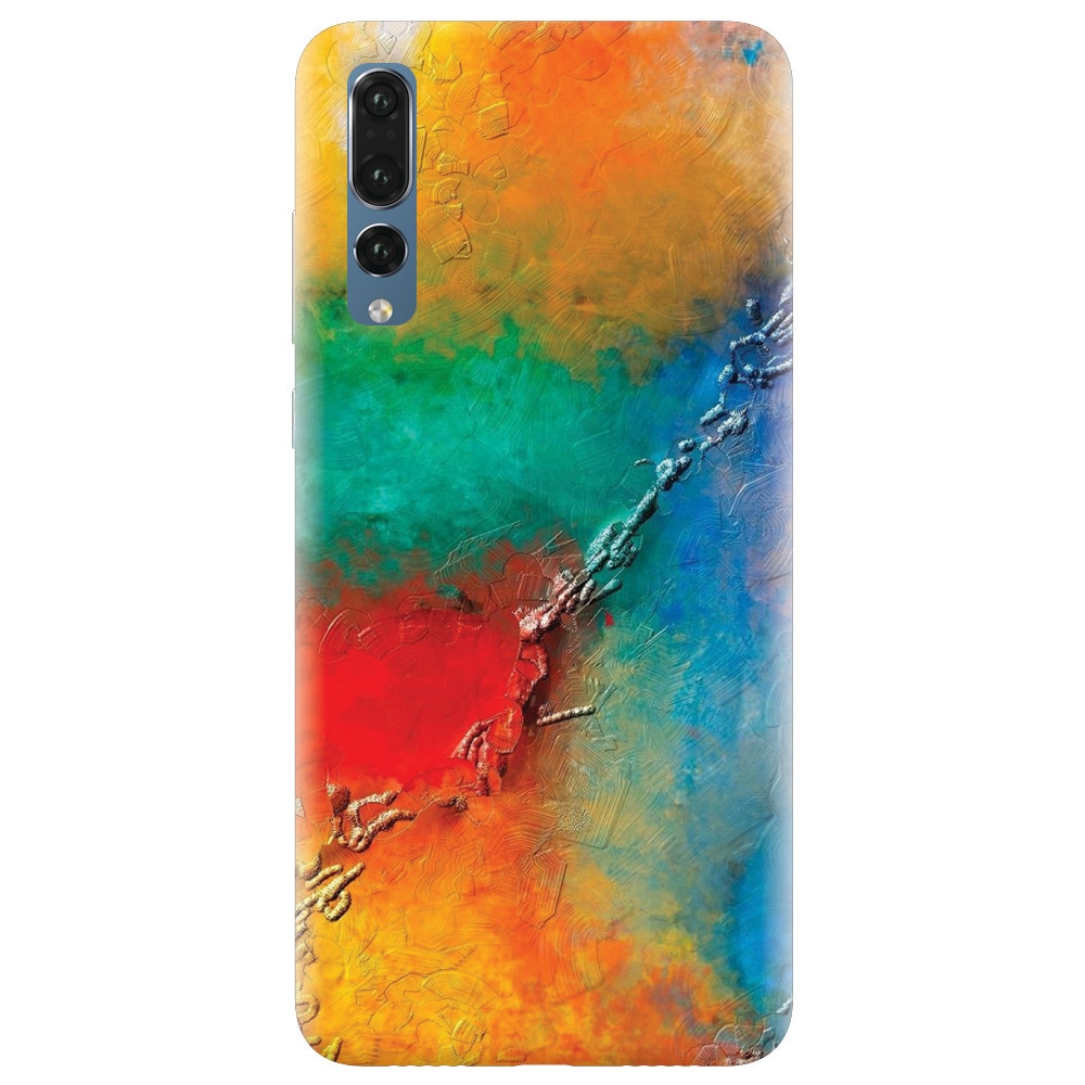 Husa silicon pentru Huawei P20 Pro, Colorful Wall Paint Texture