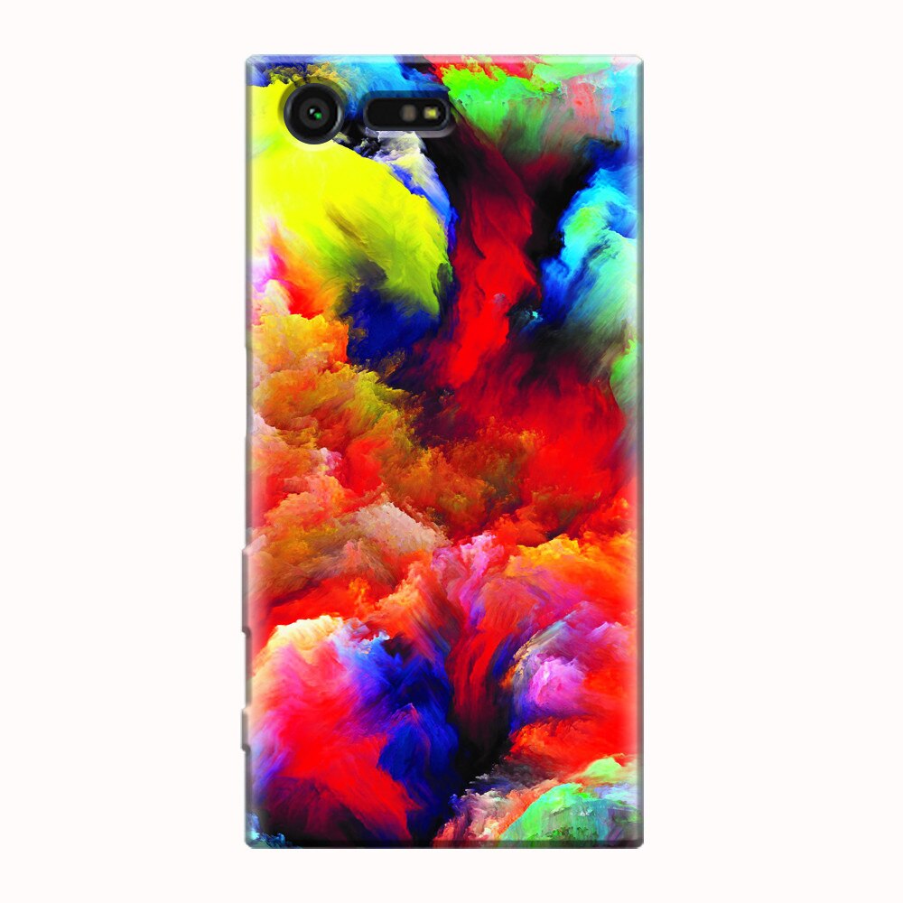 Husa silicon pentru Sony Xperia X Compact, Oil Painting Colorful Strokes