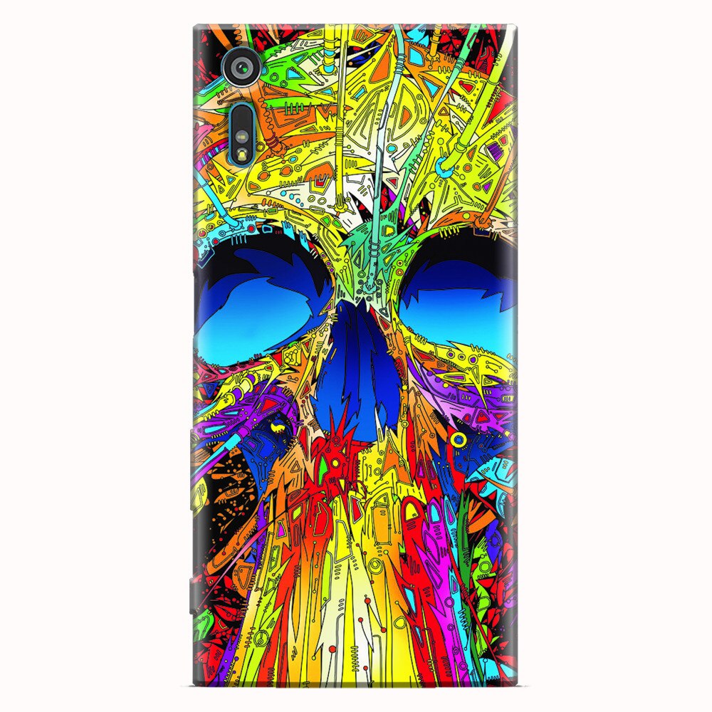 Husa silicon pentru Sony Xperia XR, Abstract Multicolored Skull