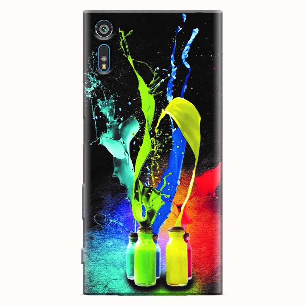 Husa silicon pentru Sony Xperia XZ, Abstract Color Bottles Splash