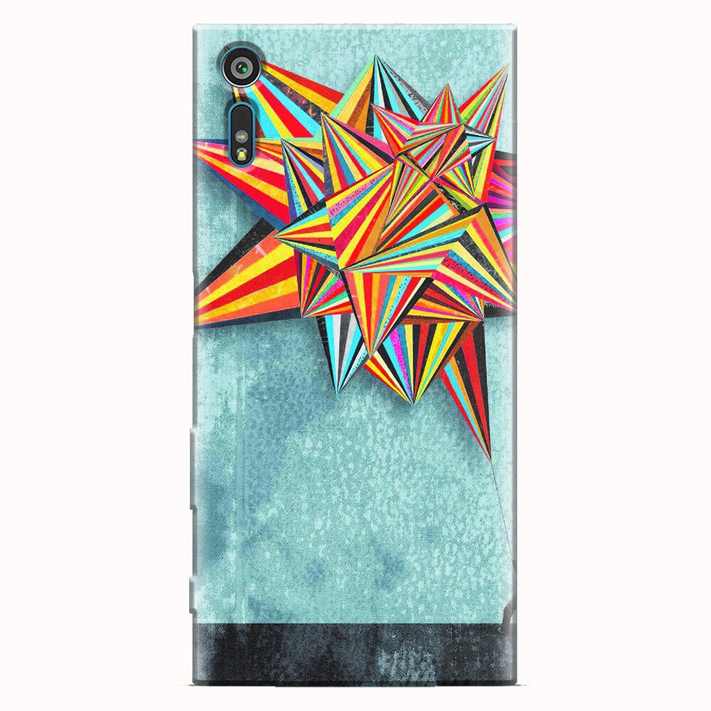 Husa silicon pentru Sony Xperia XZ, Abstract Colorful Balloon Triangles