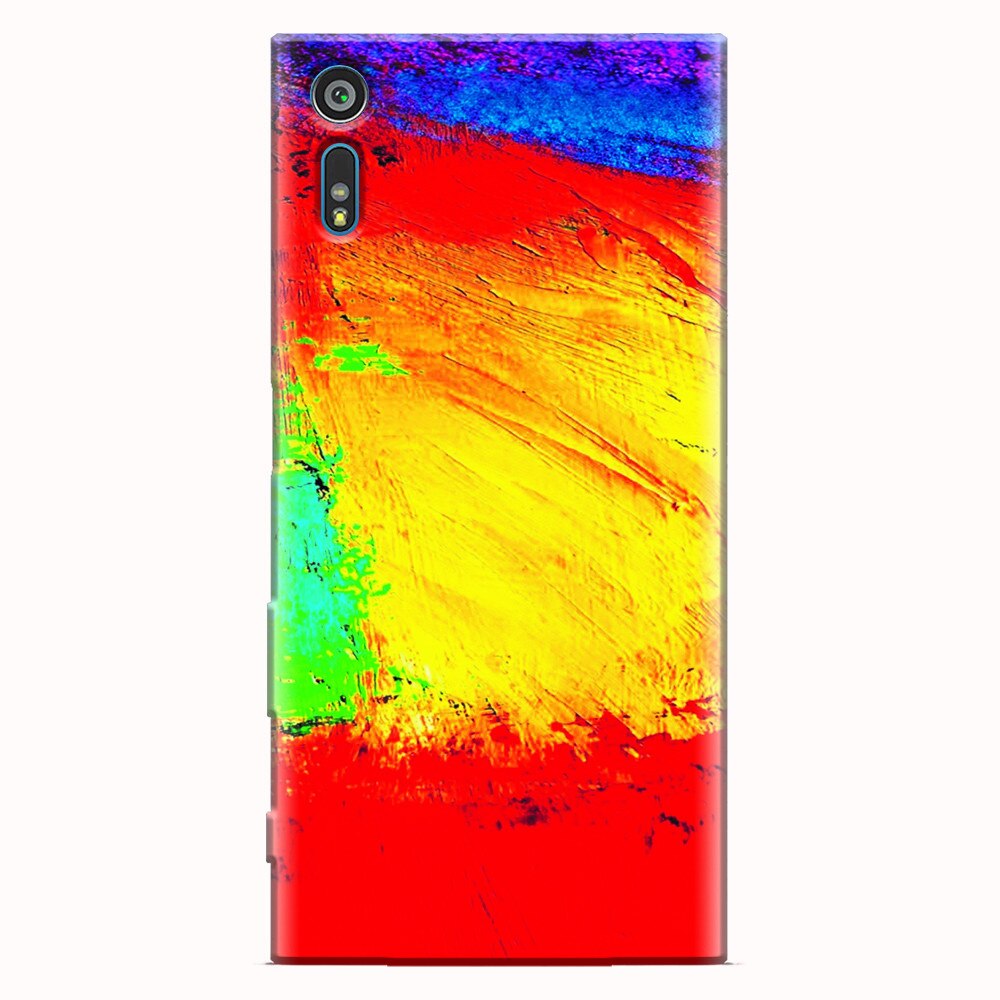 Husa silicon pentru Sony Xperia XR, Colorful Dry Paint Strokes Texture