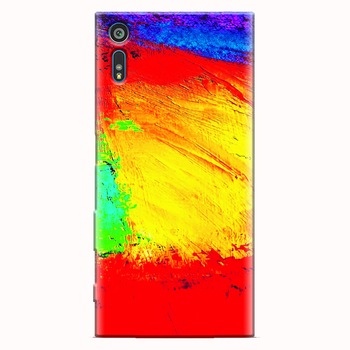 Husa silicon pentru Sony Xperia XZ, Colorful Dry Paint Strokes Texture Husa silicon pentru Sony Xperia XZ, Colorful Dry Paint Strokes Texture