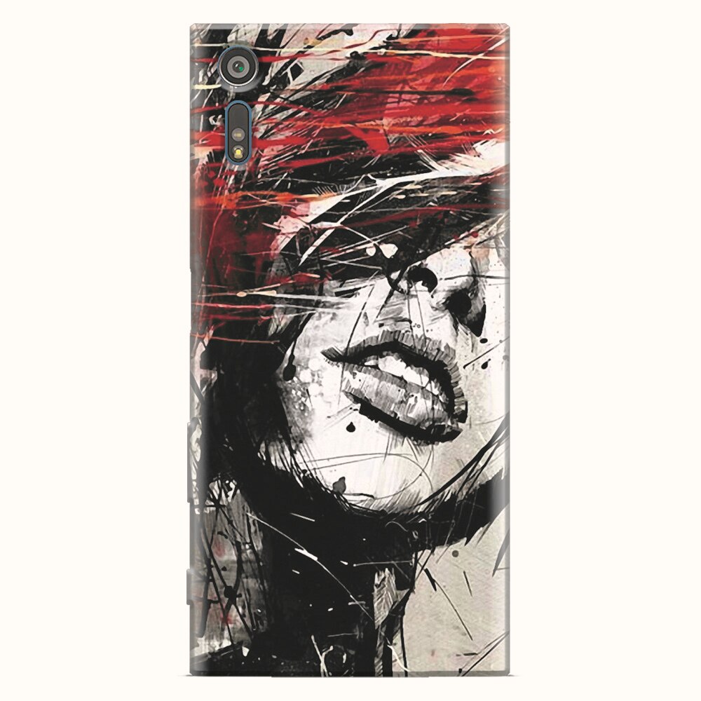 Husa silicon pentru Sony Xperia XZ, Byroglyphics Woman Drawing