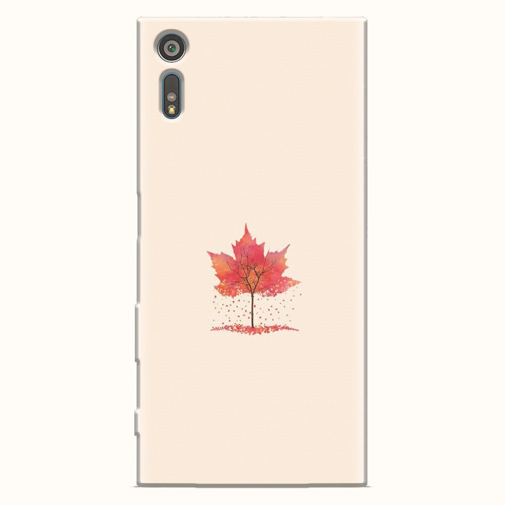 Husa silicon pentru Sony Xperia XZ, Autumn Tree Leaf Shape Illustration