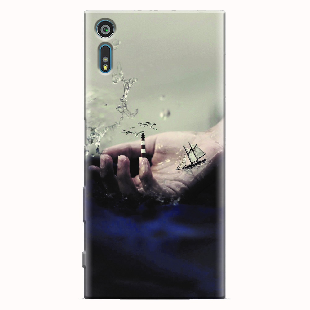 Husa silicon pentru Sony Xperia XR, 3D Hand Ocean Render
