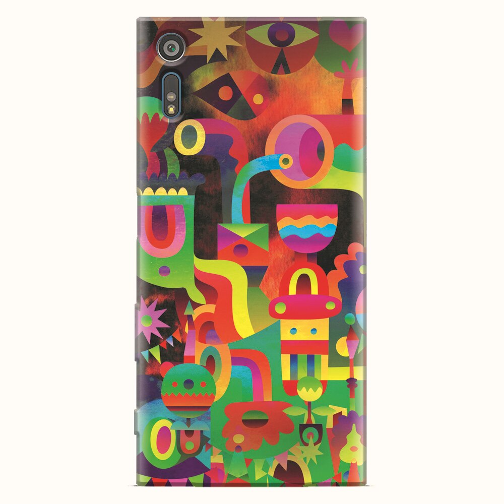 Husa silicon pentru Sony Xperia XZ, Abstract Colorful Shapes