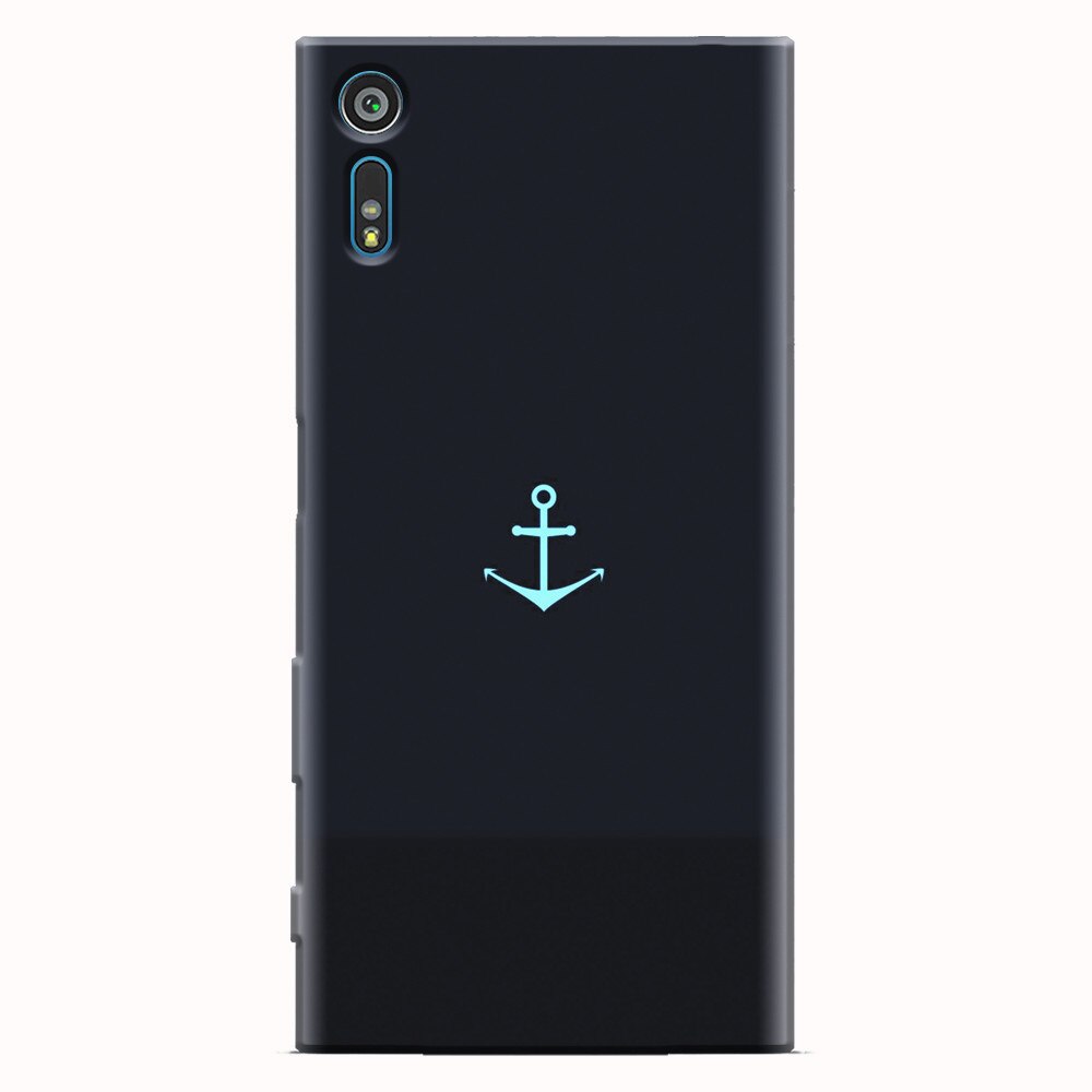Husa silicon pentru Sony Xperia XR, Blue Navy Anchor Illustration Flat