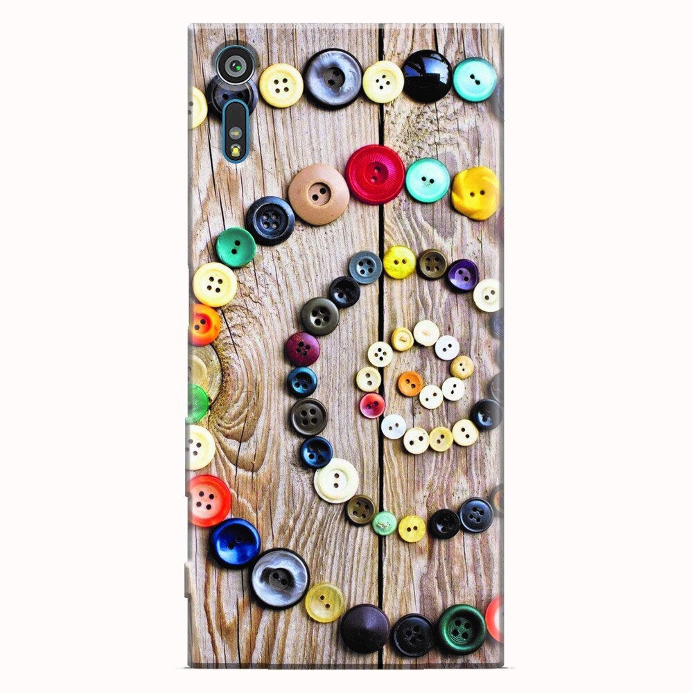 Husa silicon pentru Sony Xperia XR, Colorful Buttons Spiral Wood Deck