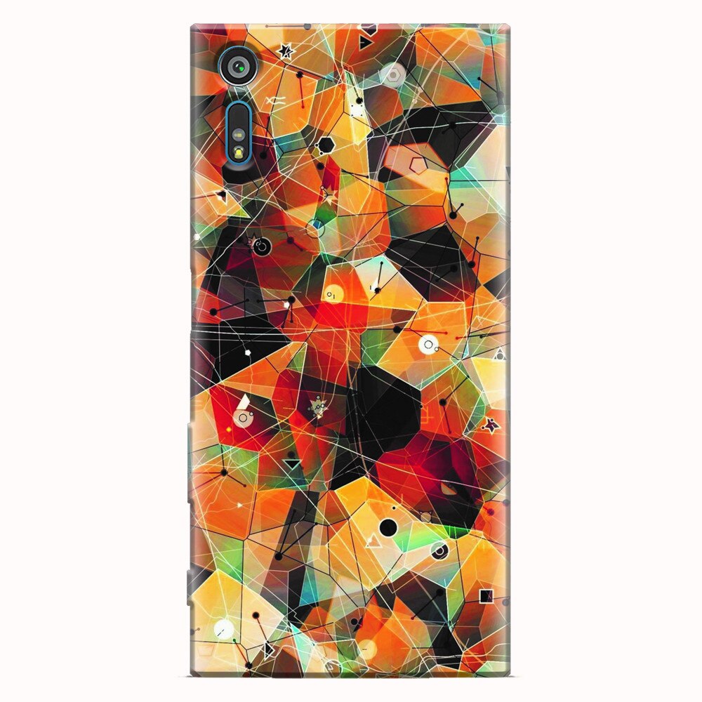 Husa silicon pentru Sony Xperia XZ, Abstract Triangles Connected Lines