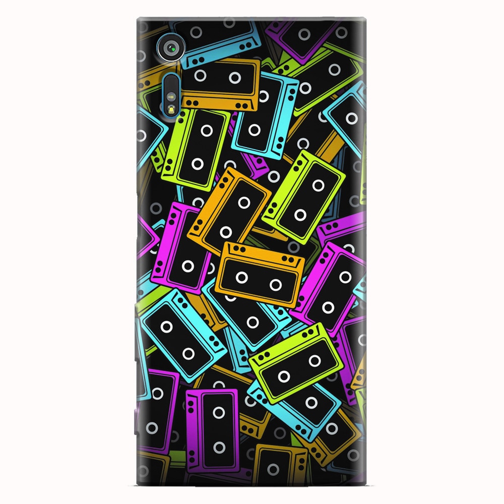 Husa silicon pentru Sony Xperia XR, Audio Cassette Color Vector