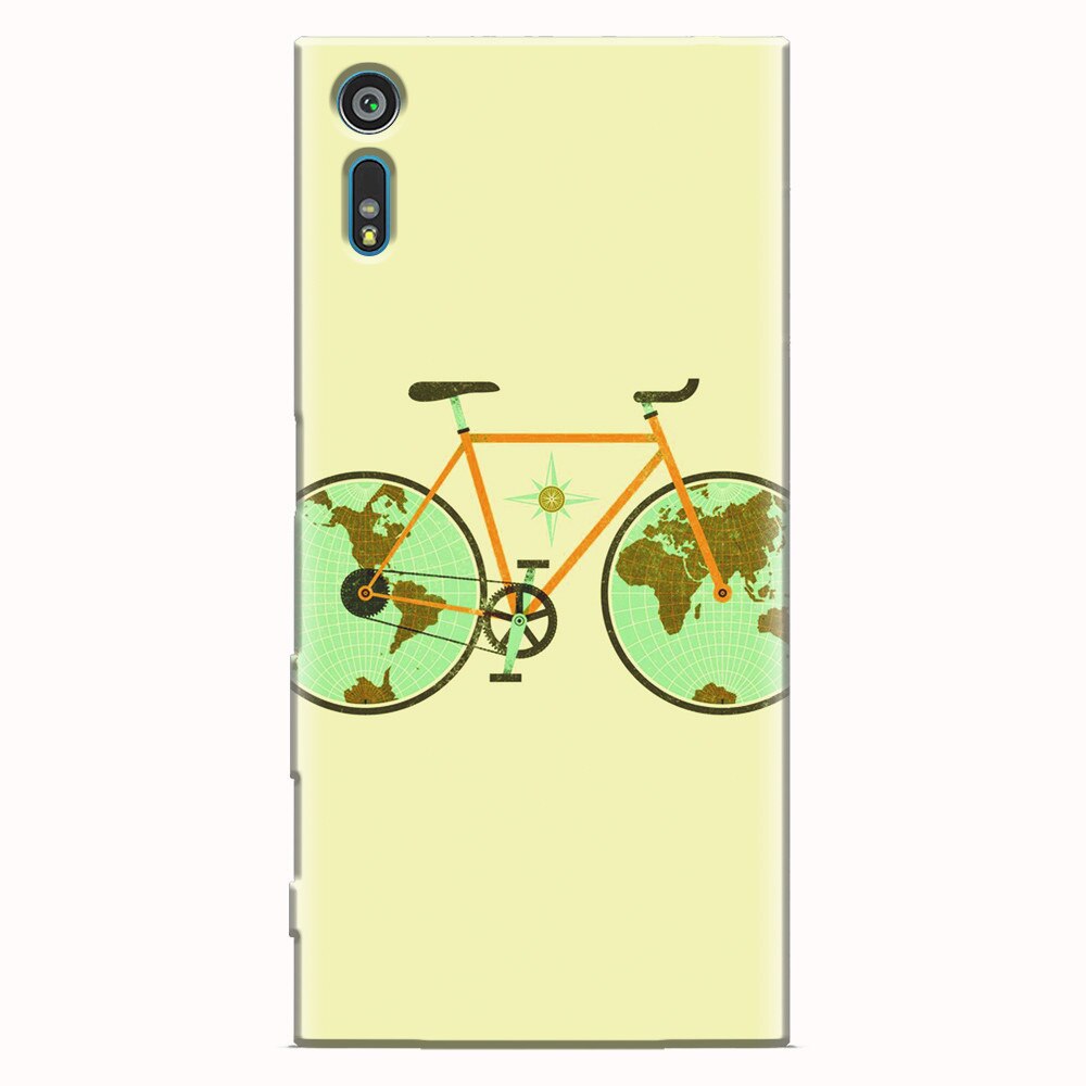 Husa silicon pentru Sony Xperia XR, Retro Bicycle Illustration