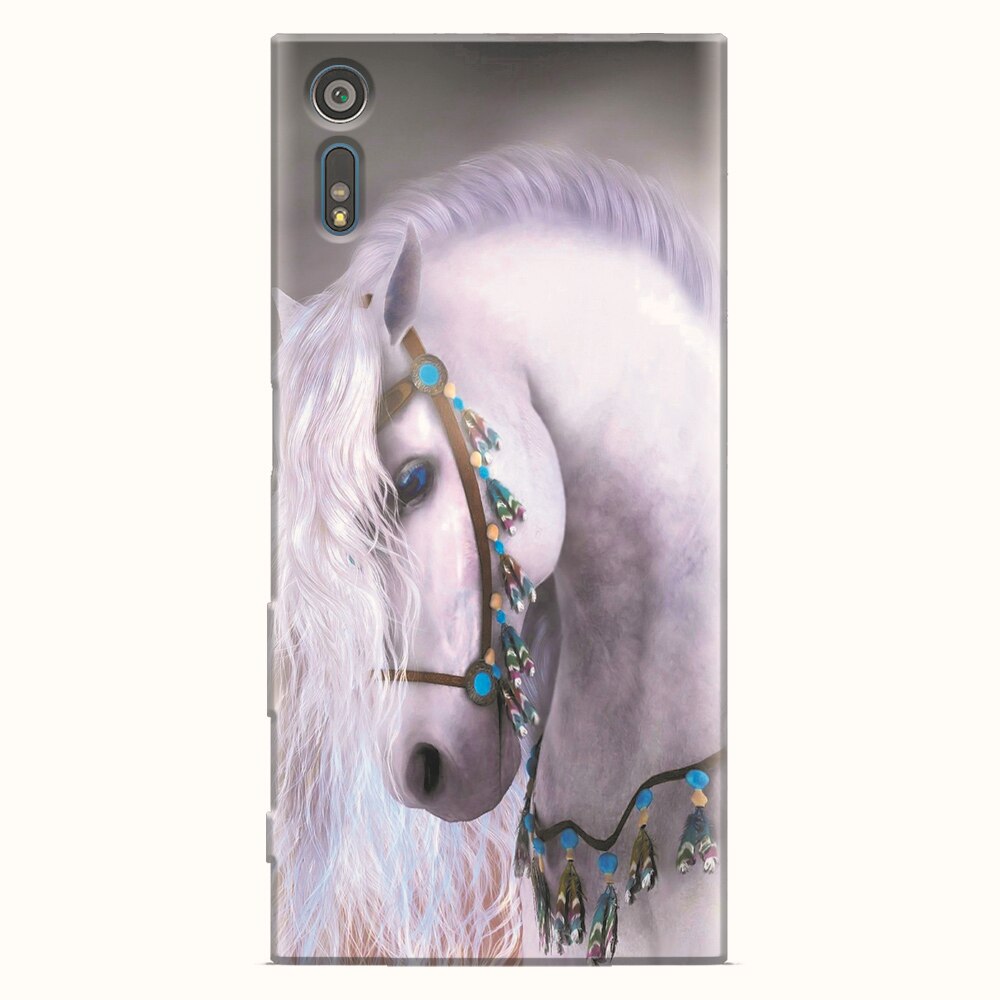 Husa silicon pentru Sony Xperia XZ, White Horse