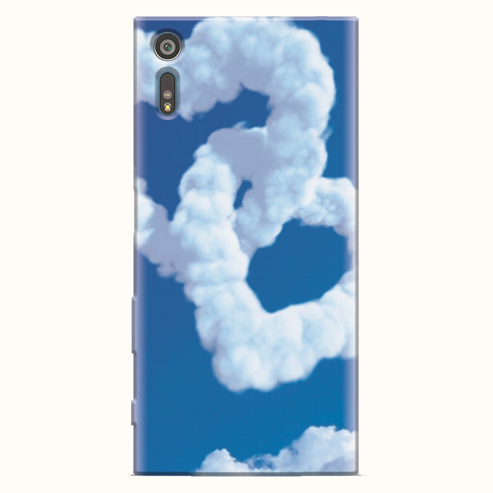 Husa silicon pentru Sony Xperia XZ, Heart Shaped Clouds Blue Sky