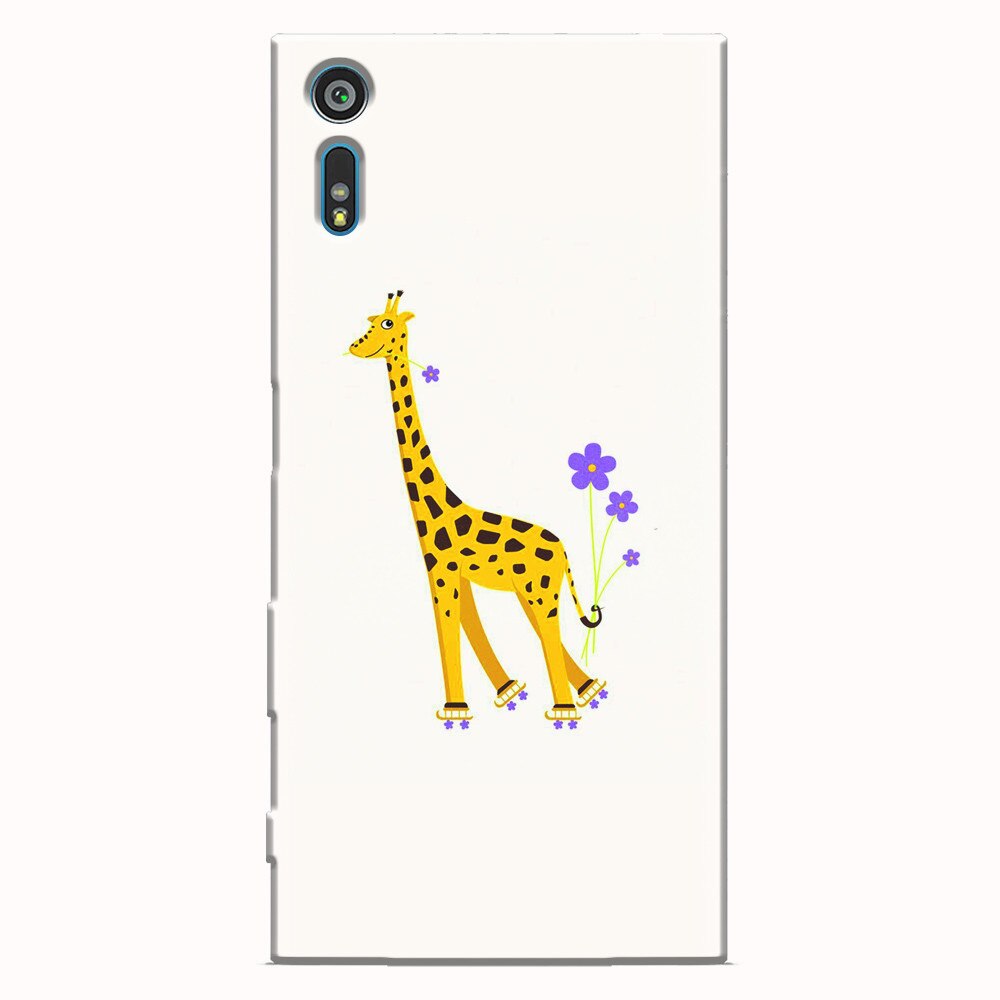 Husa silicon pentru Sony Xperia XZ, Rollerskating Girafe Illustration