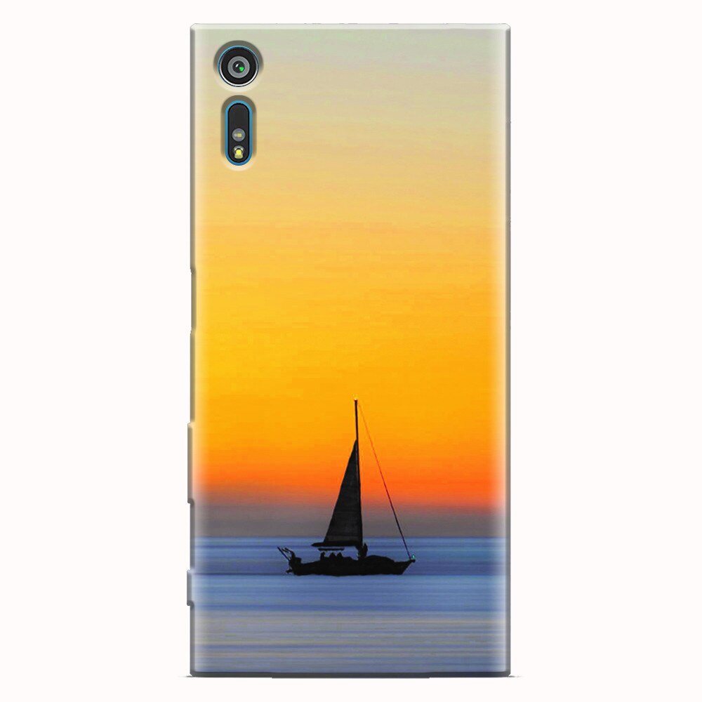 Husa silicon pentru Sony Xperia XR, Wind Sail Boat Ocean Sunset