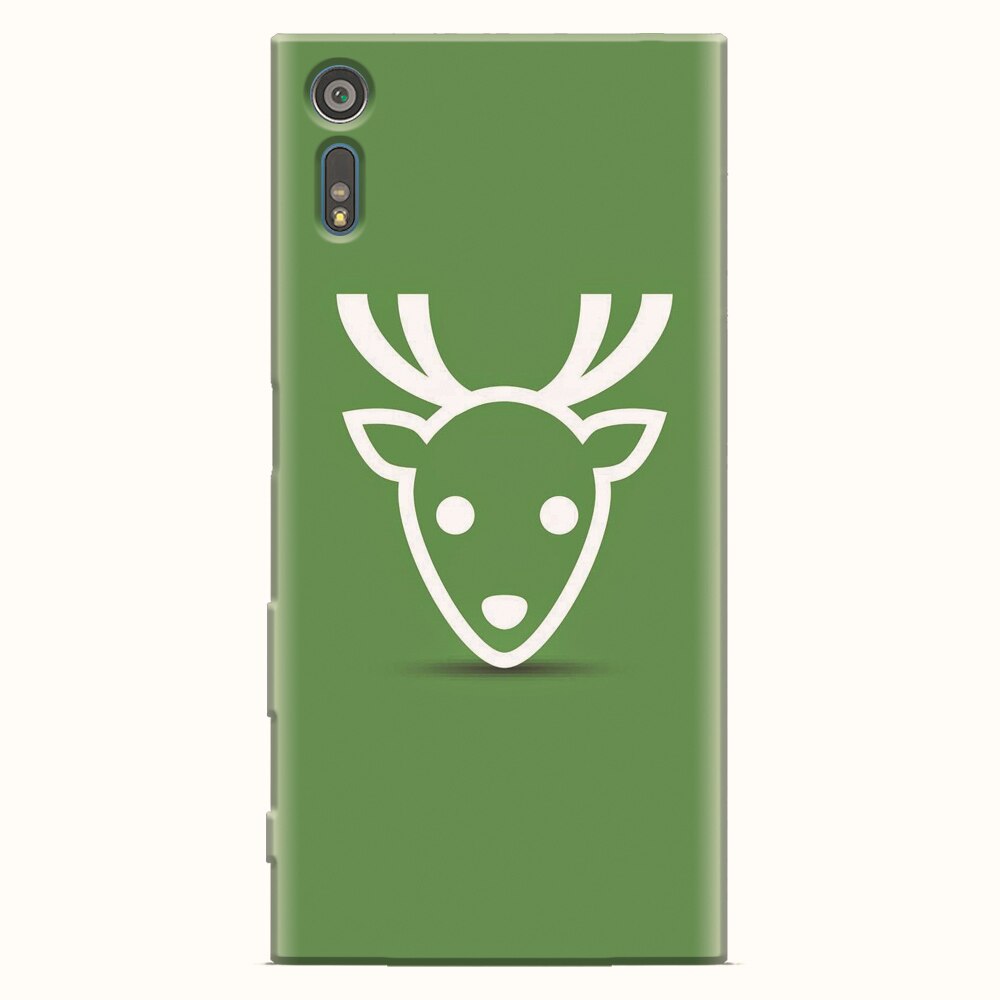 Husa silicon pentru Sony Xperia XR, Minimal Reindeer Illustration Green