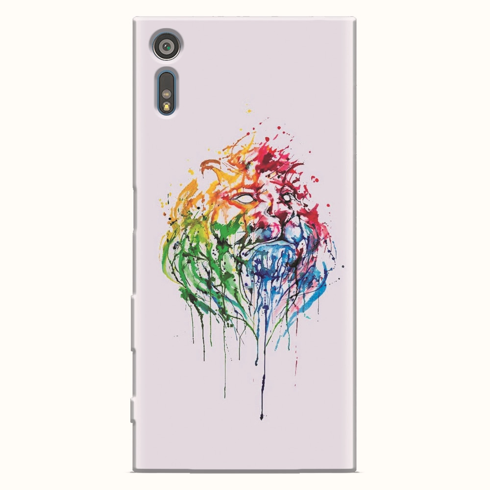 Husa silicon pentru Sony Xperia XR, Paint Illustration Lion Head