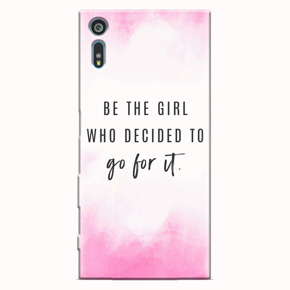 Husa silicon pentru Sony Xperia XZ, Quotes Pink
