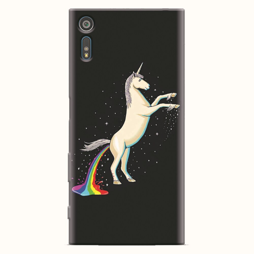 Husa silicon pentru Sony Xperia XZ, Unicorn Shitting Rainbows