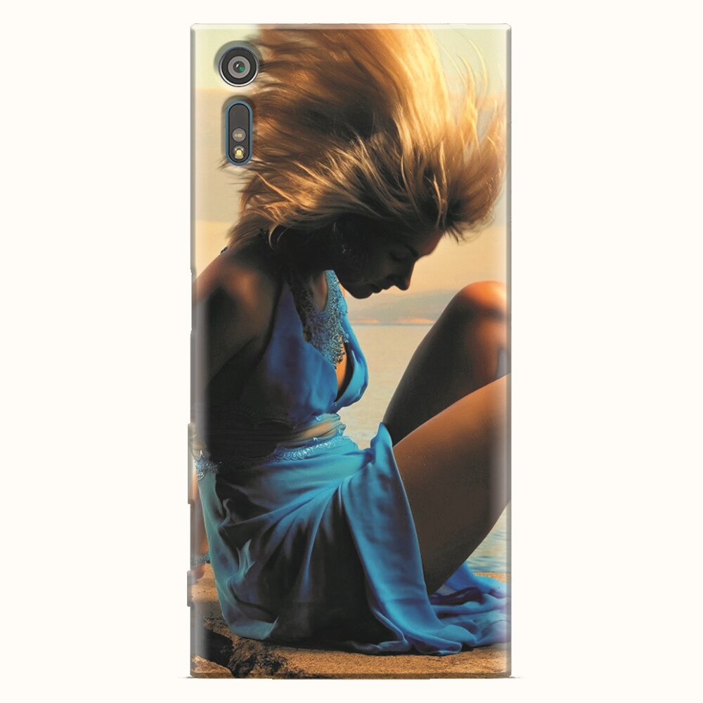 Husa silicon pentru Sony Xperia XZ, Girl In Blue Dress