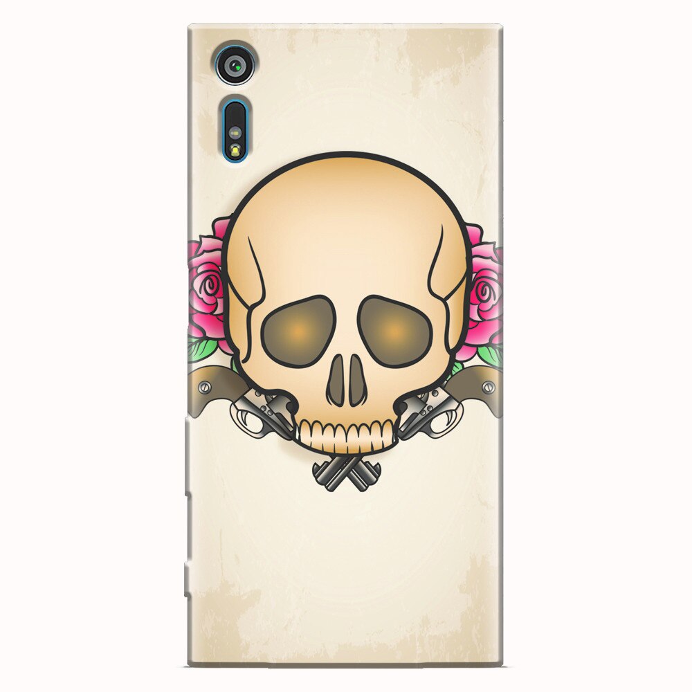 Husa silicon pentru Sony Xperia XZ, Skulls And Roses