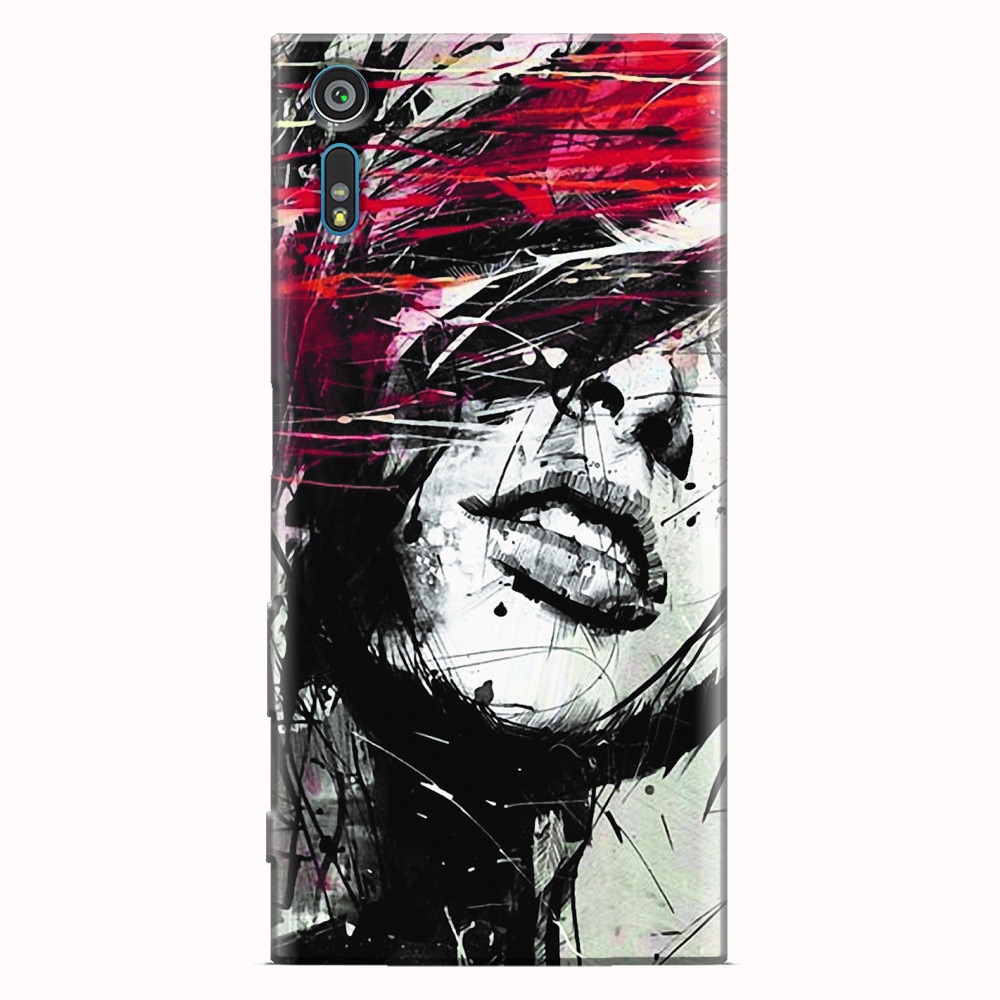 Husa silicon pentru Sony Xperia XR, Byroglyphics Woman Drawing