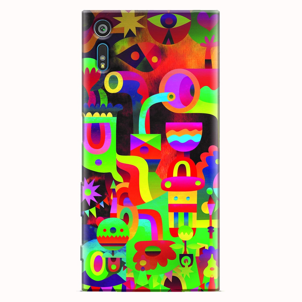 Husa silicon pentru Sony Xperia XR, Abstract Colorful Shapes