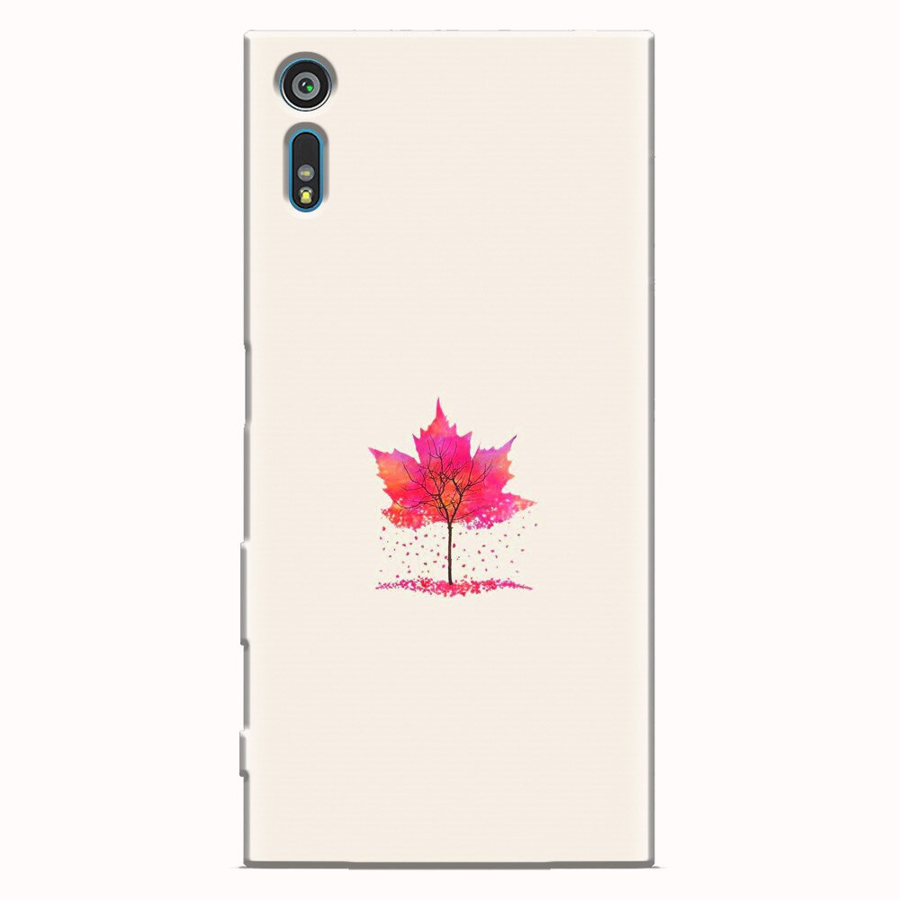 Husa silicon pentru Sony Xperia XR, Autumn Tree Leaf Shape Illustration
