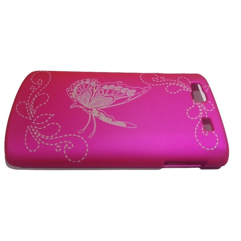 Husa Samsung Wave 3 S8600 din Plastic Model Fluture Brodat Culoare Fuchsia