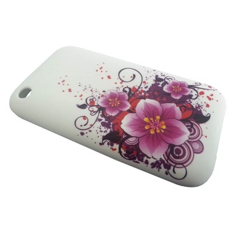 Husa Iphone 3 din Silicon Model Purple Peonies Culoare Alba Husa Iphone 3 din Silicon Model Purple Peonies Culoare Alba