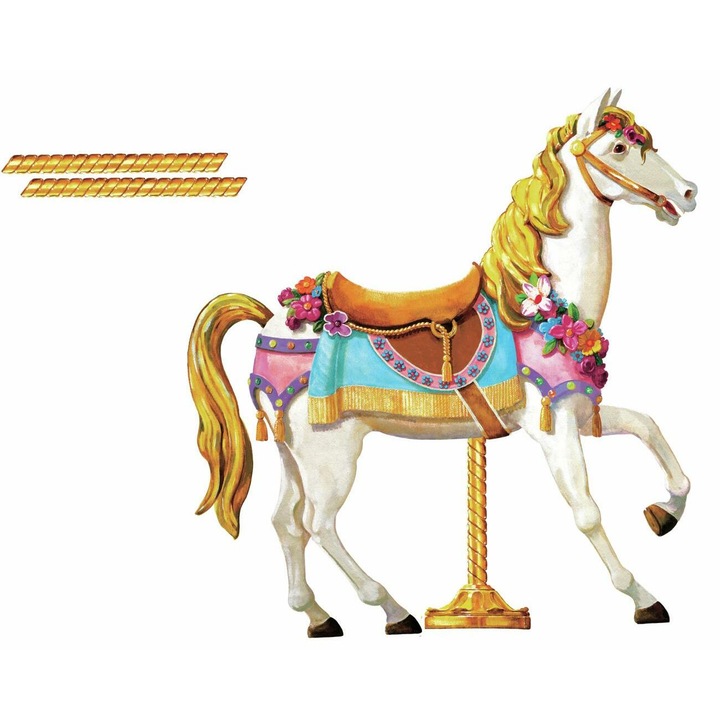 Sticker gigant CAROUSEL HORSE | 2 colite de 68,5 cm x 101,6 cm