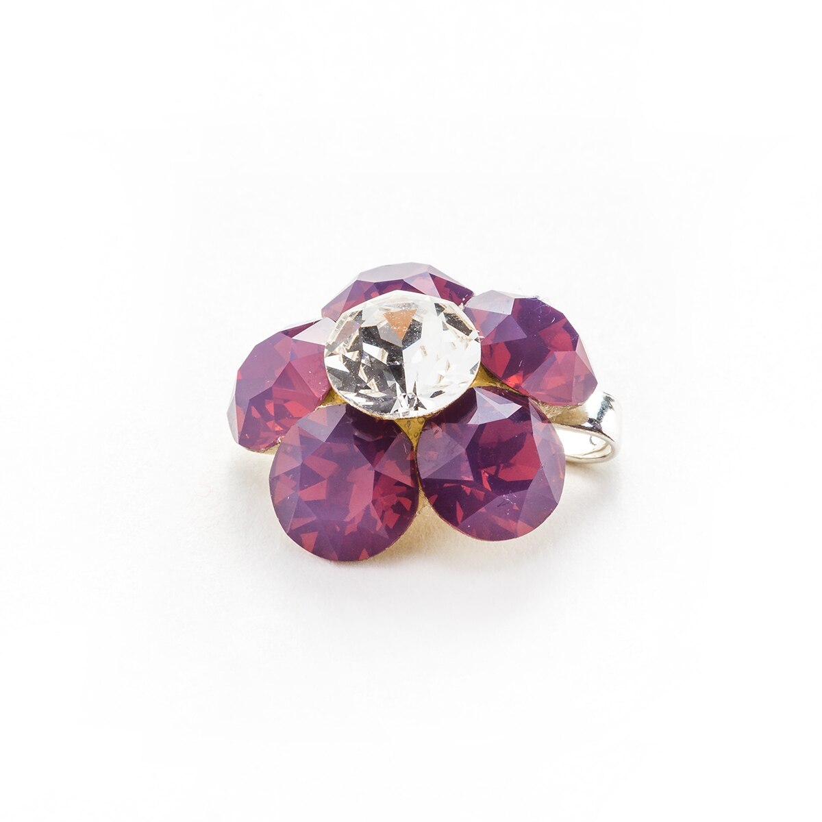 Pandantiv Argint DaviCrystals cu cristale Swarovski floare l cyclamen opal