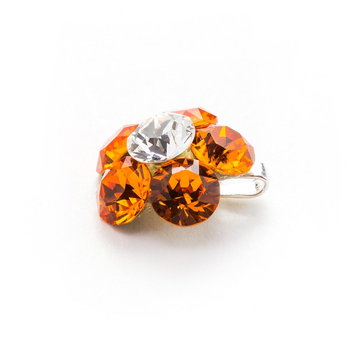 Pandantiv Argint DaviCrystals cu cristale Swarovski floare l tangerine