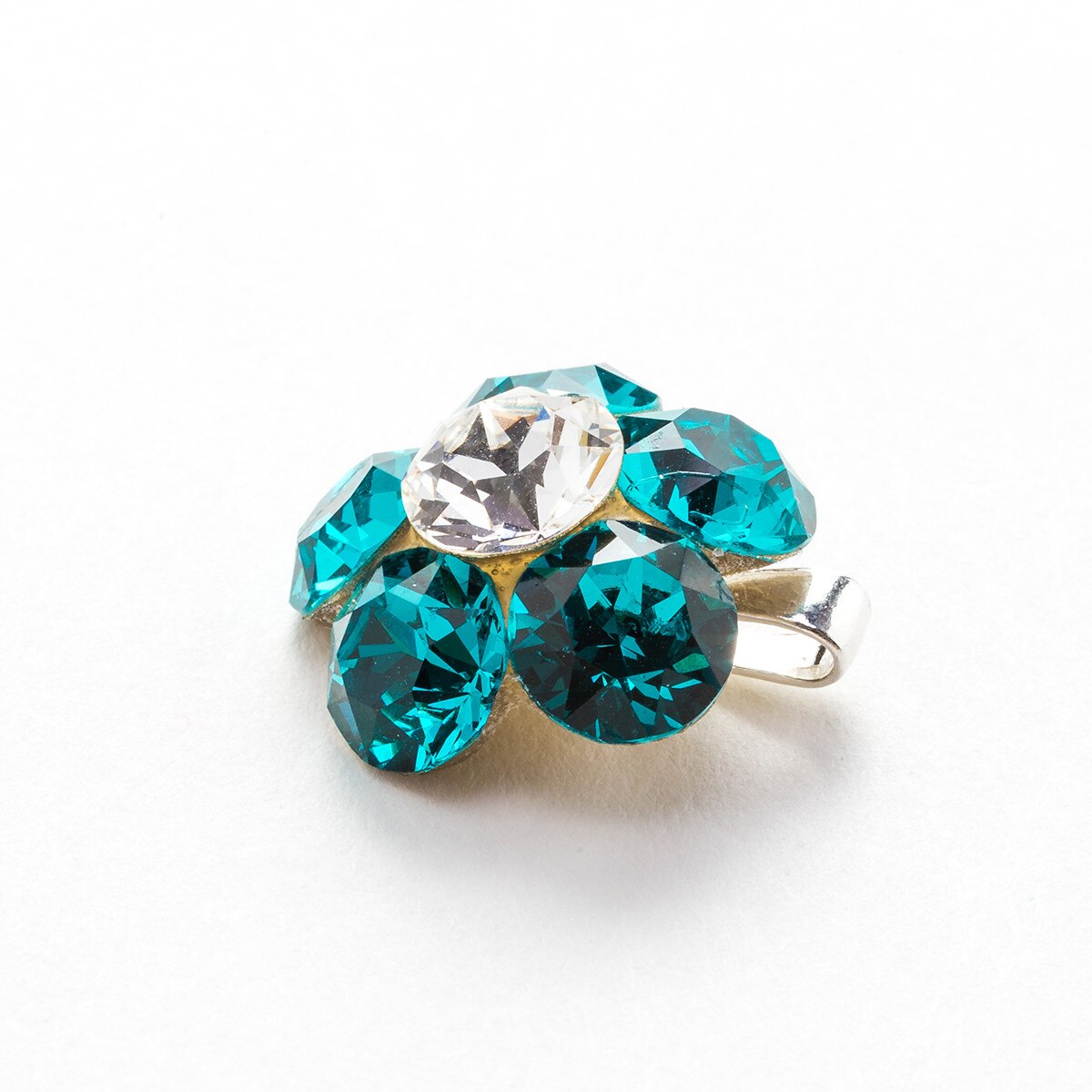 Pandantiv Argint DaviCrystals cu cristale Swarovski floare l blue zircon
