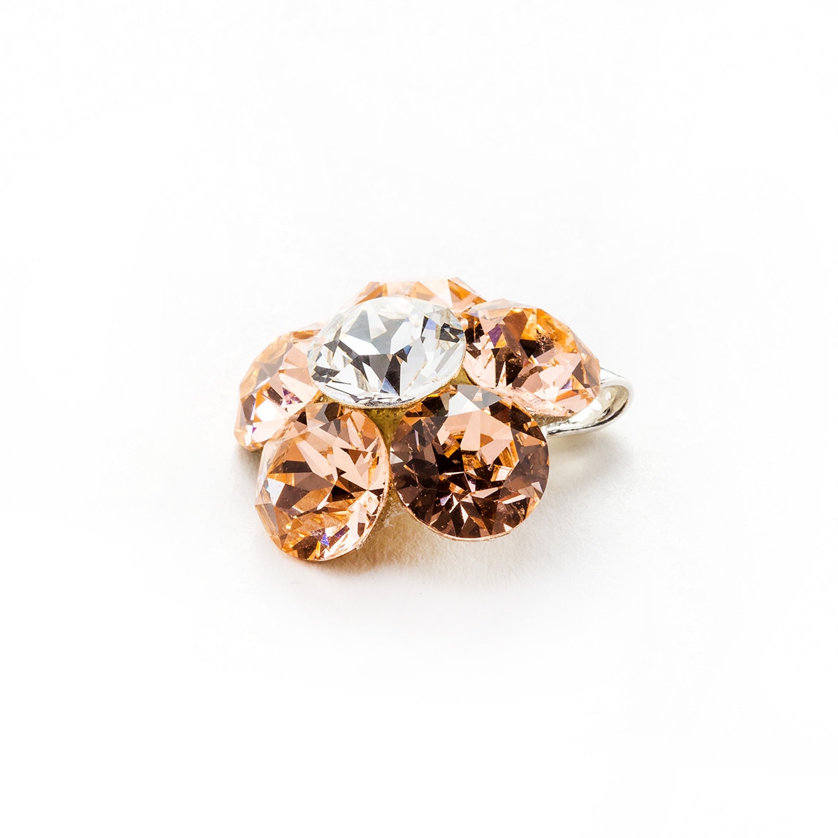 Pandantiv Argint DaviCrystals cu cristale Swarovski floare l light peach